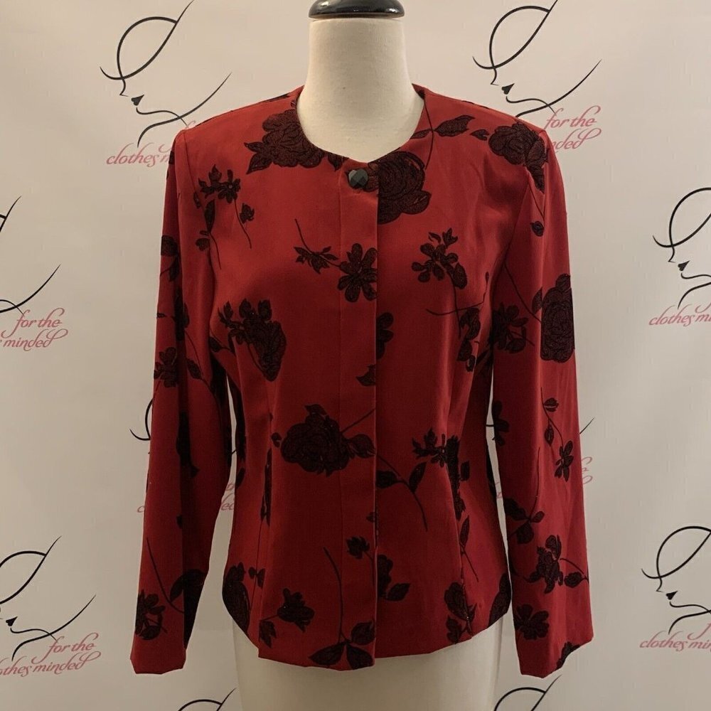Jessica Howard. Size 12P. Metallic Sueded Long Sleeve Jacket. Stretch. DD